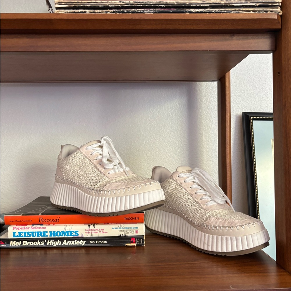 Neutral Beige Platform Sneakers - image 3